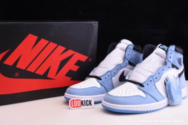 Official Maikesneakers WHITE RETRO HIGH BLACK AIR BLUE 1 UNIVERSITY 555088-134 JORDAN 0805
